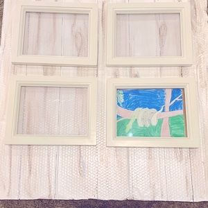 Pottery Barn kids artwork frames. Off white. Set of 4.